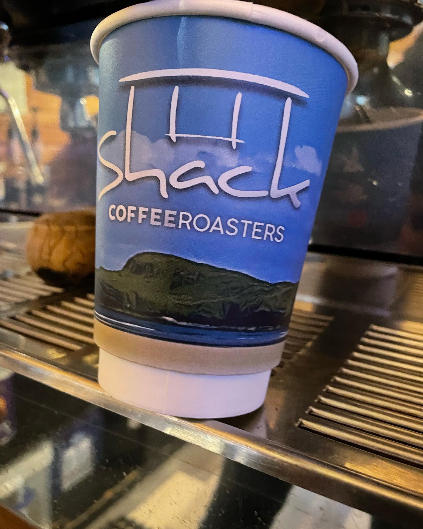 The Shack coffee cup with fresh espresso